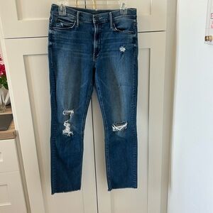 MOTHER Mid Rise Dazzler- Ankle Fray in Weekend Warrior